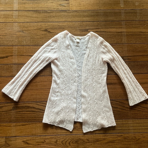 Minnie Rose Cashmere Open Front Long Sleeves Cardigan Blush Pink Size M - Picture 5 of 9